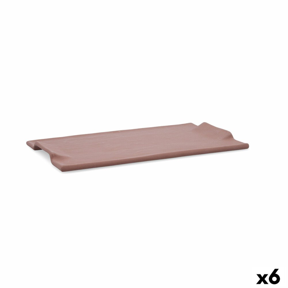 Snack tray Quid Mineral Gres Terracotta Ceramic 30 x 18 cm (6 Units)