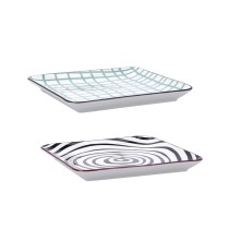 Plateau apéritif Bidasoa Zigzag Multicouleur Céramique 21 x 21 cm (6 Unités)