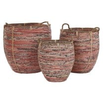 Korb-Set DKD Home Decor Pfirsich natürlich Boho 52 x 52 x 58 cm