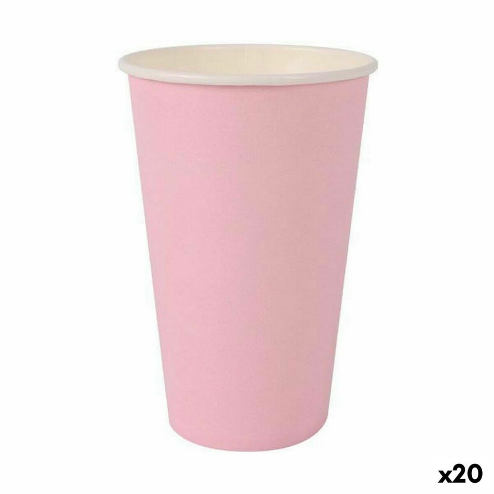 Set de Verres Algon Produits à usage unique Carton Rose 10 Pièces 330 ml (20 Unités)