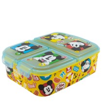 Lunchbox mit Fächern Mickey Mouse Fun-Tastic Polypropylen 22 x 14 x 6 cm 19,5 x 16,5 x 6,7 cm