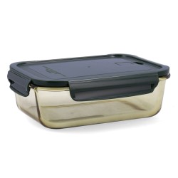 Lunchbox hermetisch Bidasoa Infinity rechteckig 1,5 L Gelb Glas (12 Stück)