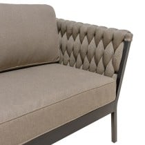 Garden sofa Rebecca Black Light brown Aluminium 206 x 83 x 74 cm