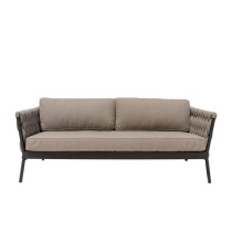 Garden sofa Rebecca Black Light brown Aluminium 206 x 83 x 74 cm