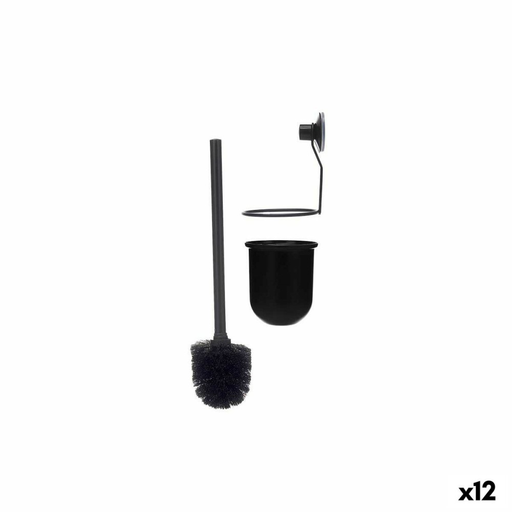 Toilet Brush Berilo CN-W3100-15 Black Steel ABS 10 x 36 x 10 cm (12 Units)