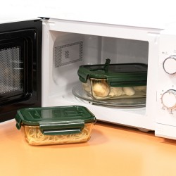 Lunchbox hermetisch Bidasoa Infinity rechteckig 1,04 L Gelb Glas (12 Stück)