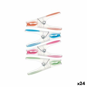 Clothes Pegs Multicolour Silicone Plastic 10 Pieces Set (24 Units)