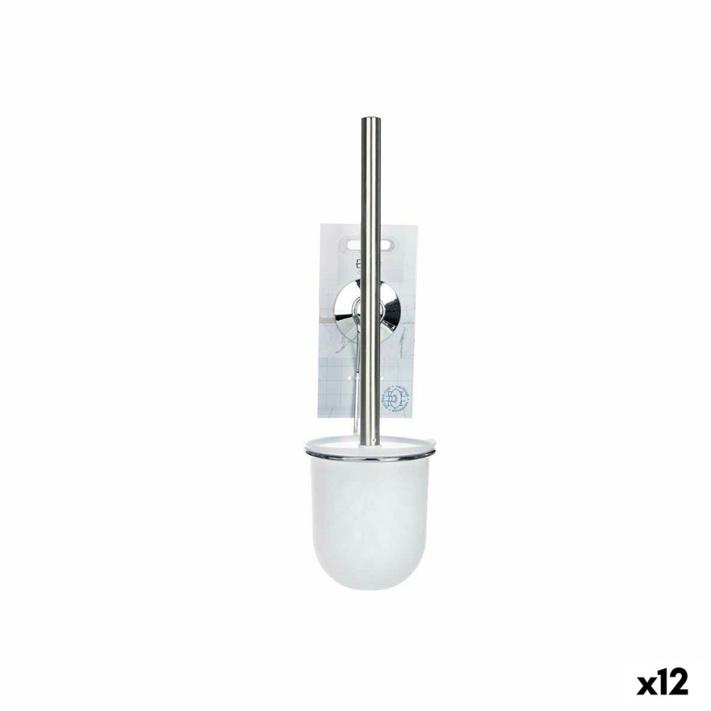 Brosse de salle de wc Blanc Acier ABS 10 x 36 x 10 cm (12 Unités)