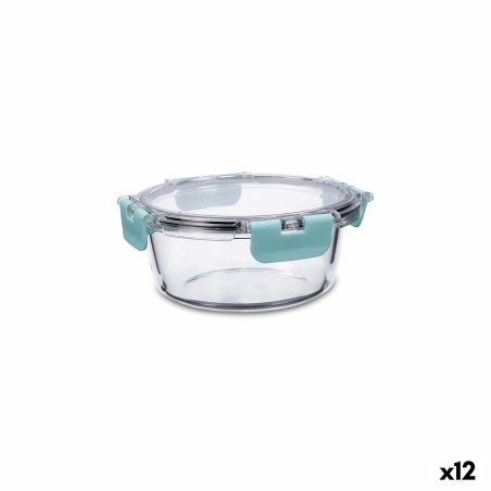 Lunchbox hermetisch Quid Purity kreisförmig 640 ml Durchsichtig Glas (12 Stück)