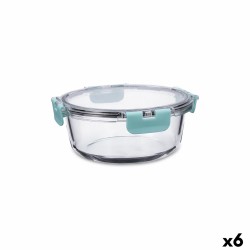 Lunchbox hermetisch Quid Purity kreisförmig 970 ml Durchsichtig Glas (6 Stück)