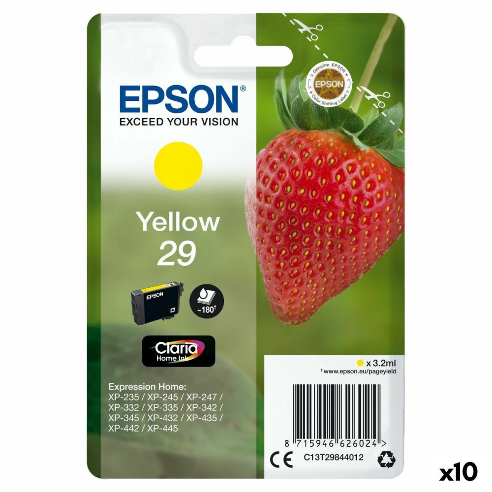 Original Ink Cartridge Epson XP 235 332 335 432 435 Yellow (10 Units)