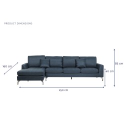 Canapé DKD Home Decor Bleu Métal 300 x 160 x 85 cm