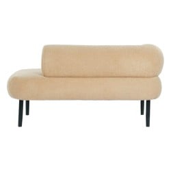 Sofa DKD Home Decor Black Beige Metal Scandi 127,5 x 73,5 x 64 cm