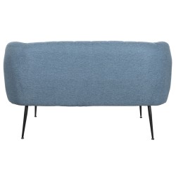 Canapé DKD Home Decor Bleu Noir Mousse Bois Métal Velours Scandi 129 x 75 x 73 cm