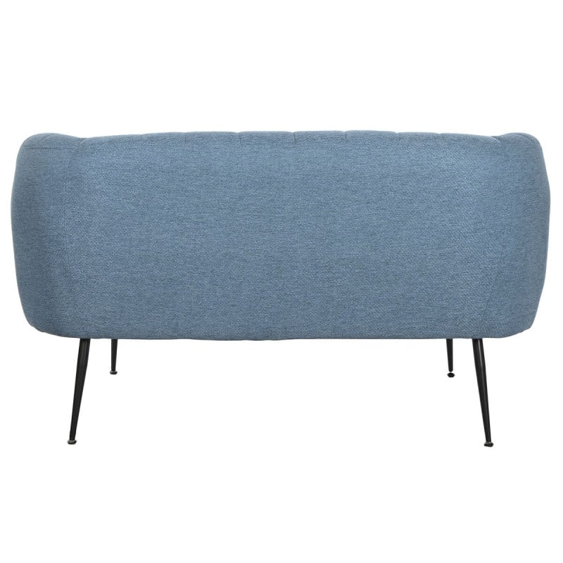 Canapé DKD Home Decor Bleu Noir Mousse Bois Métal Velours Scandi 129 x 75 x 73 cm