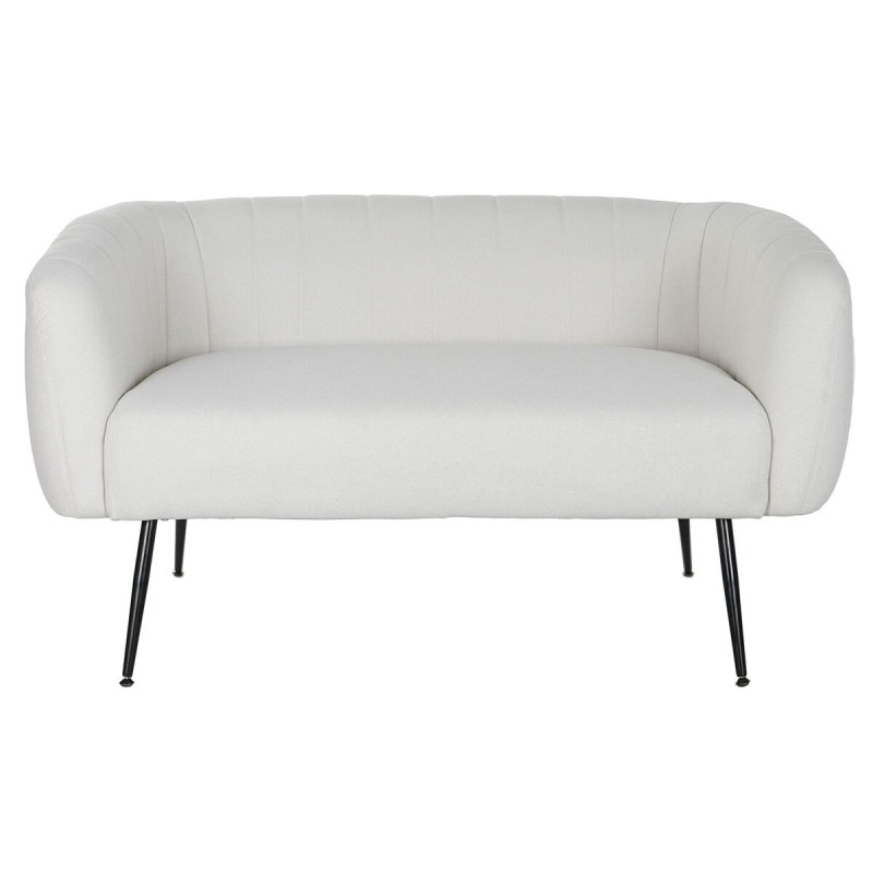 Canapé DKD Home Decor Noir Greige Mousse Bois Métal Velours Scandi 129 x 75 x 73 cm