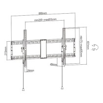 Wall Bracket GEMBIRD WM-90T-01 43" 90"