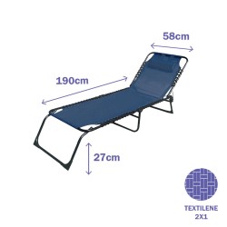 Sun-lounger Marbueno Blue 190 x 27 x 58 cm Casual