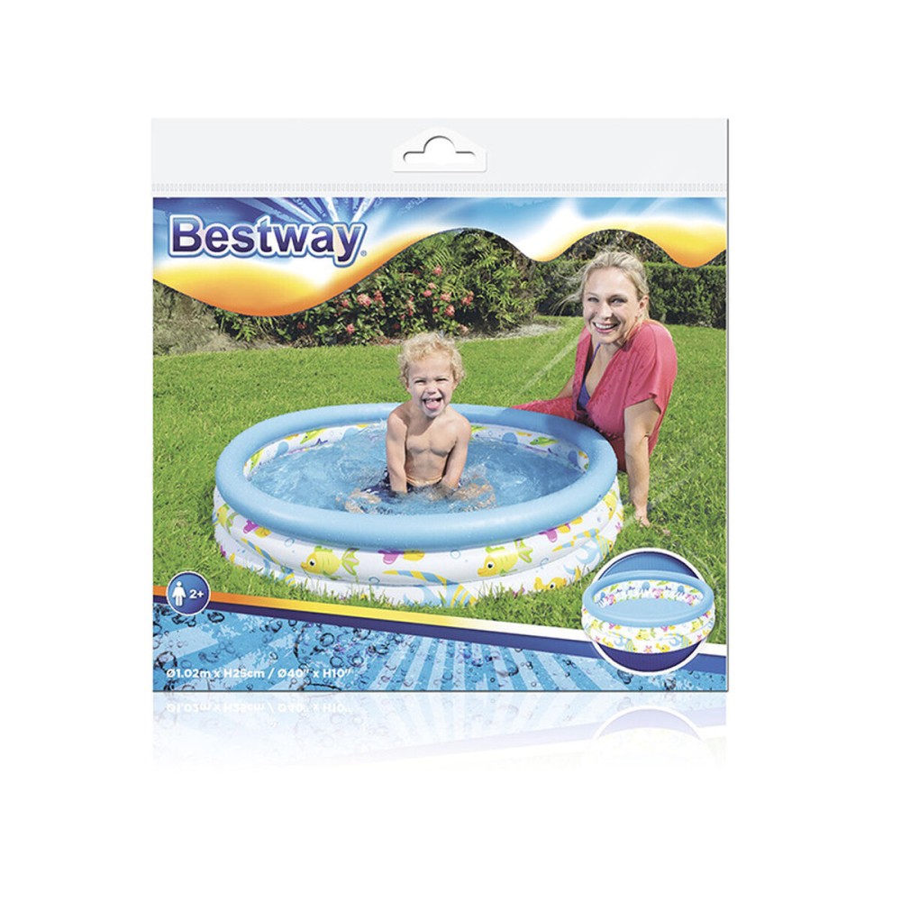 Bestway Aufblasbares Kinderbecken 3 Ringe Koralle 102x25 cm +2 Jahre Garten 51008