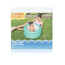 Bestway Piscine Gonflable Enfants 3 Anneaux Couleur Assortie 70x30 cm +2 Ans Jardin 51033