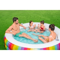 Bestway Piscine Enfant 2 Arceaux Arc-en-ciel 206x206x51cm +6 Ans Jardin 54443