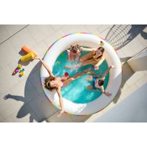 Bestway Piscine Enfant 2 Arceaux Arc-en-ciel 206x206x51cm +6 Ans Jardin 54443