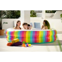 Bestway Piscine Enfant 2 Arceaux Arc-en-ciel 206x206x51cm +6 Ans Jardin 54443