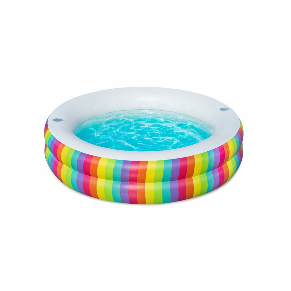 Bestway Piscine Enfant 2 Arceaux Arc-en-ciel 206x206x51cm +6 Ans Jardin 54443