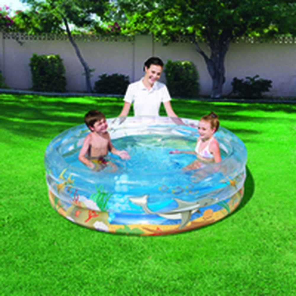 Bestway Aufblasbares Pool 3 Ringe Transparent Tropical 150x53 cm +6 Jahre Garten 51045