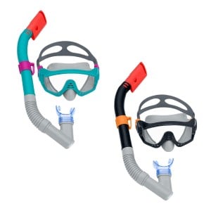 Snorkel Goggles and Tube Bestway Blue Black Adult (1 Unit)