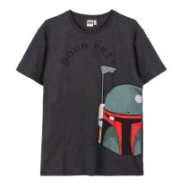 Herren Kurzarm-T-Shirt Boba Fett Grau Dunkelgrau Erwachsene