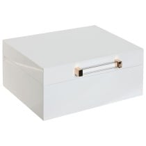 Boîte à bijoux Home ESPRIT Blanc Crème Bois Bois MDF 20 x 15,5 x 9,5 cm