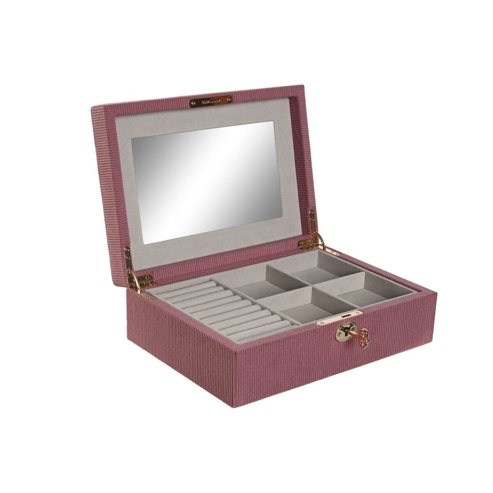 Jewelry box Home ESPRIT Cream Magenta 27 x 19 x 9 cm