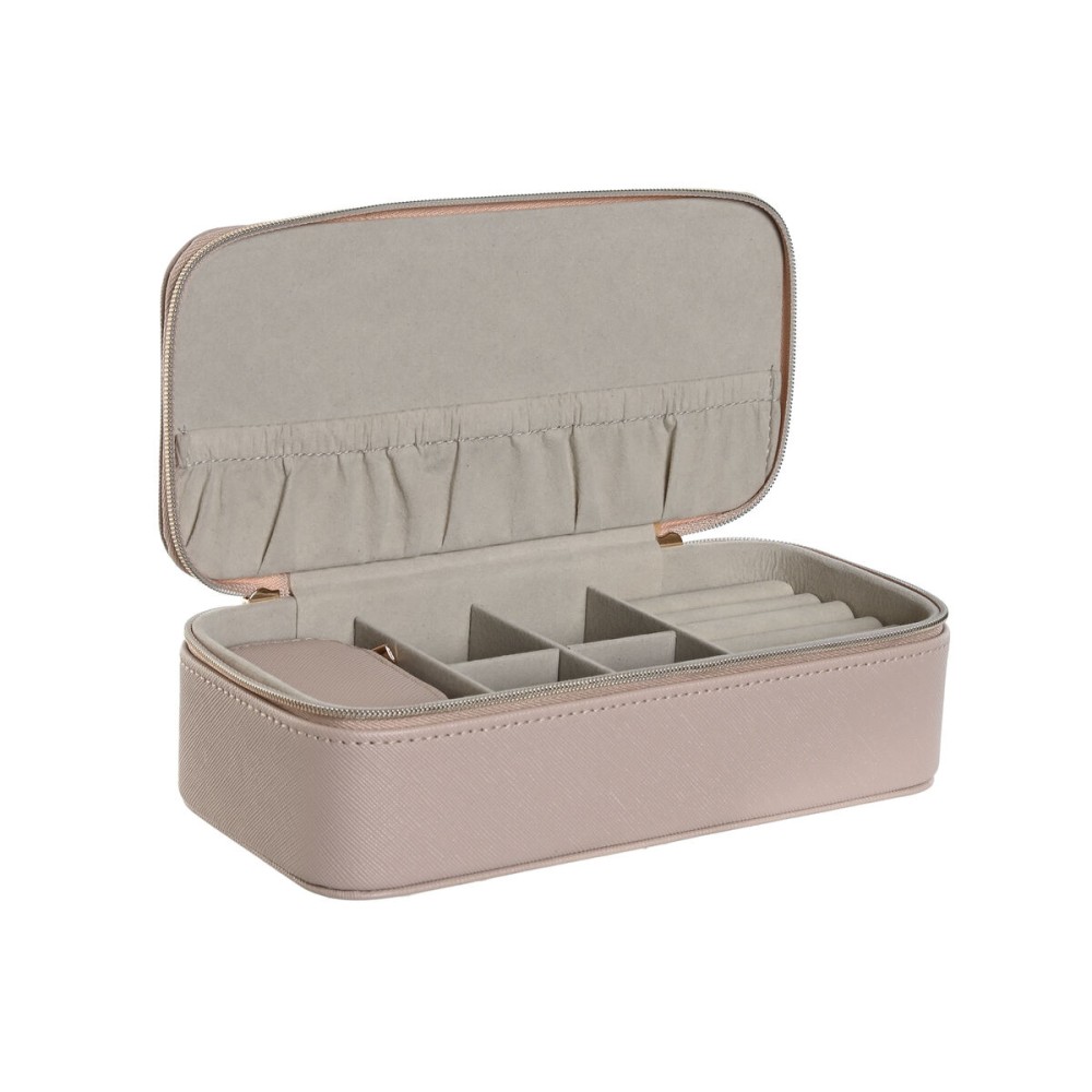 Jewelry box Home ESPRIT Light Pink 20,5 x 10 x 6 cm (2 Pieces)