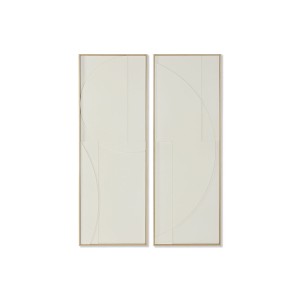 Painting Home ESPRIT White Natural Abstract Scandinavian 50 x 4 x 140 cm (2 Units)