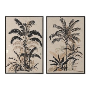 Bild Home ESPRIT grün Beige Palmen Gold Tropical 63 x 4,5 x 93 cm (2 Stück)