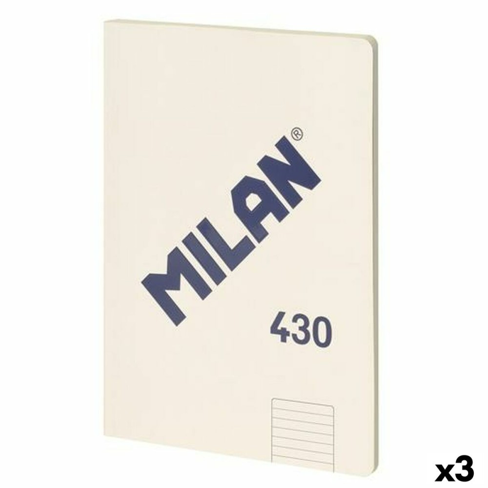 Notebook Milan 430 Beige A4 48 Sheets 21 x 29,7 cm (3 Units)