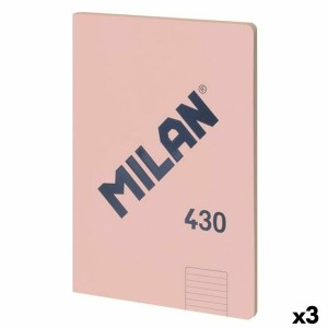 Notizbuch Milan 430 Rosa A4 48 Blatt 21 x 29,7 cm (3 Stück)