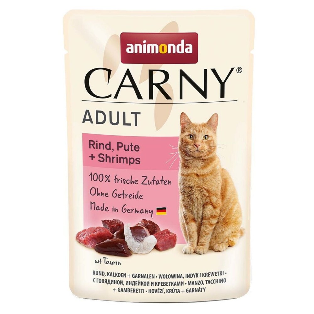 Aliments pour chat Animonda Carny Adult Beef turkey and shrimps Viande de bœuf 85 g