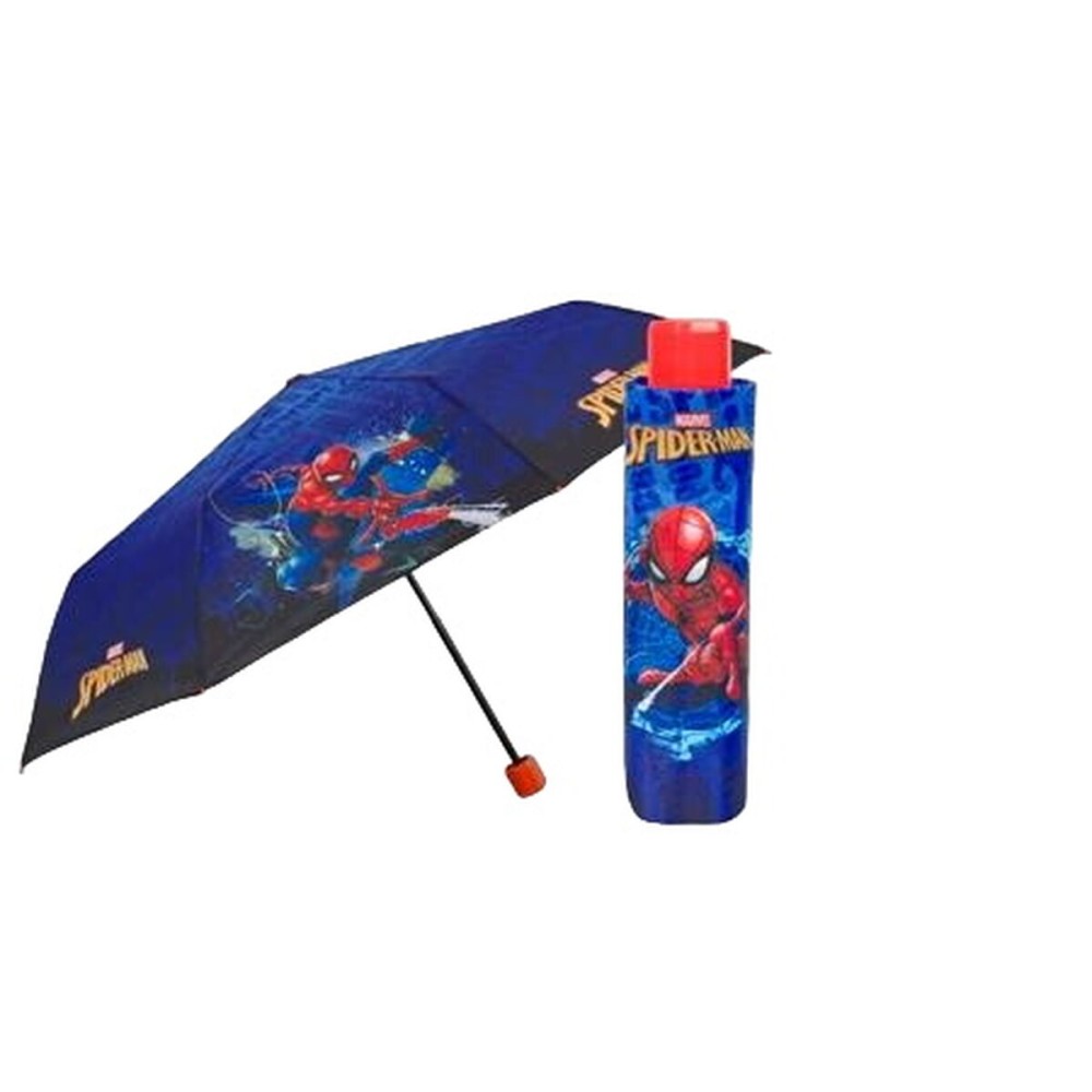 Faltbarer Regenschirm Spider-Man Perletti Blau Ø 91 cm Für Kinder