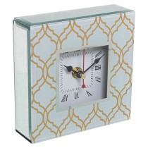 Horloge de table Alexandra House Living Doré Verre 14 x 14 x 4 cm