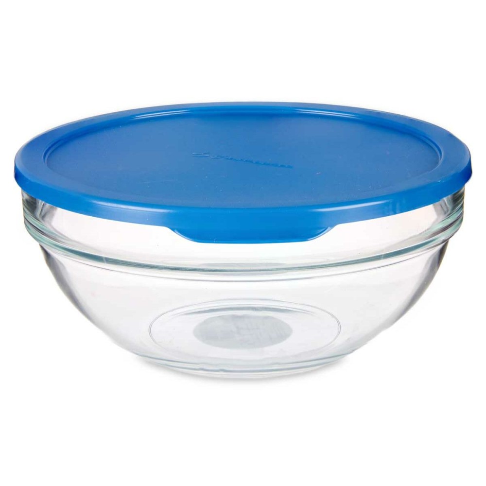 Round Lunch Box with Lid Pasabahce Chefs Blue 1,135 L 17,2 x 7,6 x 17,2 cm (4 Units)