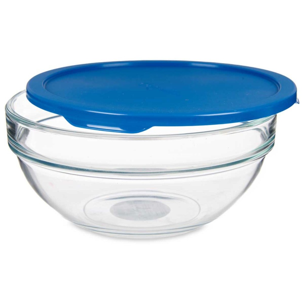 Runde Lunchbox mit Deckel Pasabahce Chefs Blau 1,135 L 17,2 x 7,6 x 17,2 cm (4 Stück)