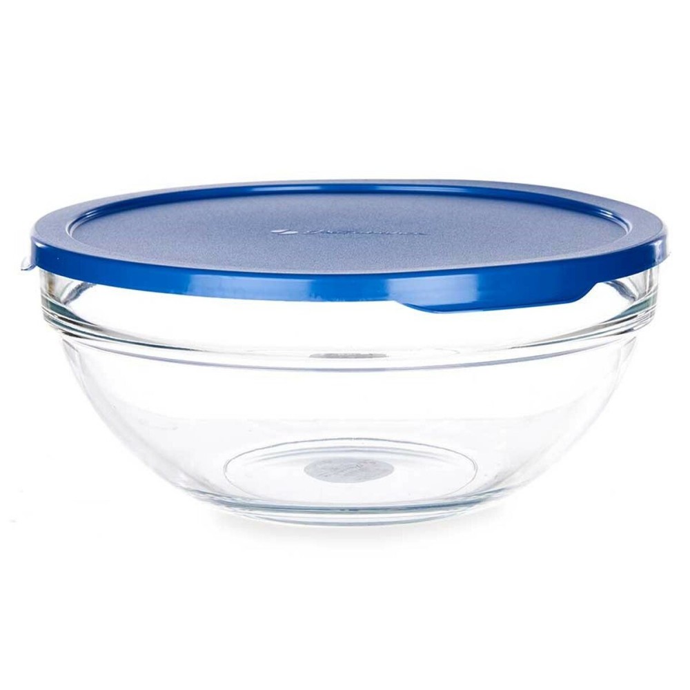 Panier-repas rond avec couvercle Chefs Bleu 1,7 L 20,5 x 9 x 20,5 cm (4 Unités)