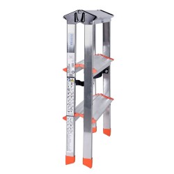 3-stufige Klappleiter Krause 120397 Silberfarben Aluminium