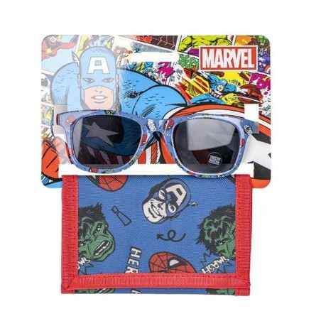 Set aus Sonnenbrille und Portemonnaie The Avengers 2 Stücke Blau