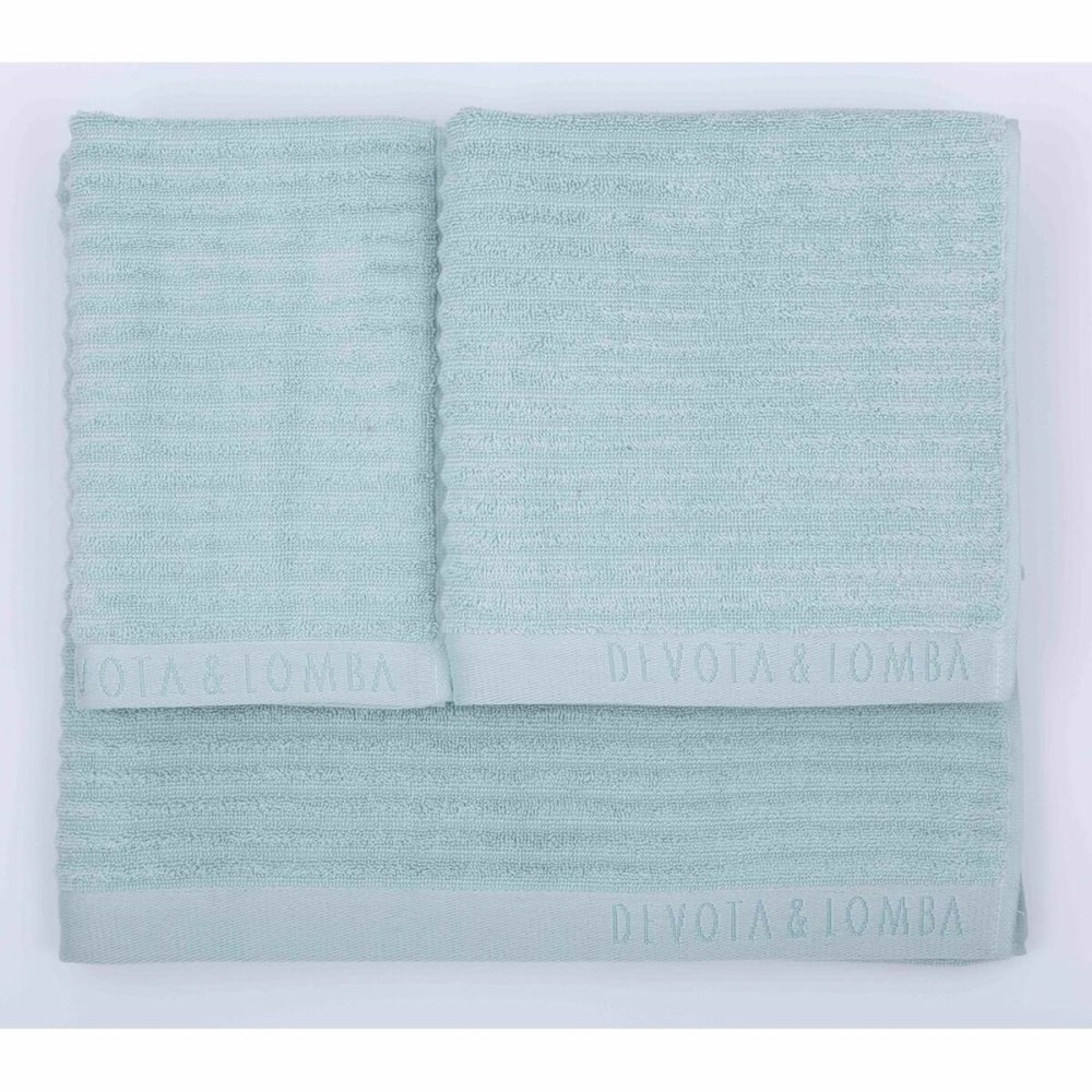 Ensemble de serviettes de toilette Devota & Lomba Vert 100 % coton (3 pcs)