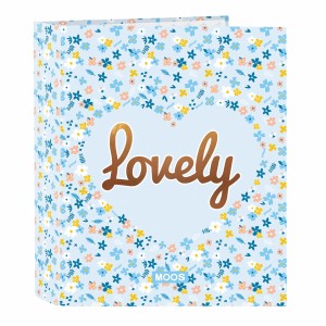 Ring binder Moos Lovely Blue A4 27 x 33 x 6 cm