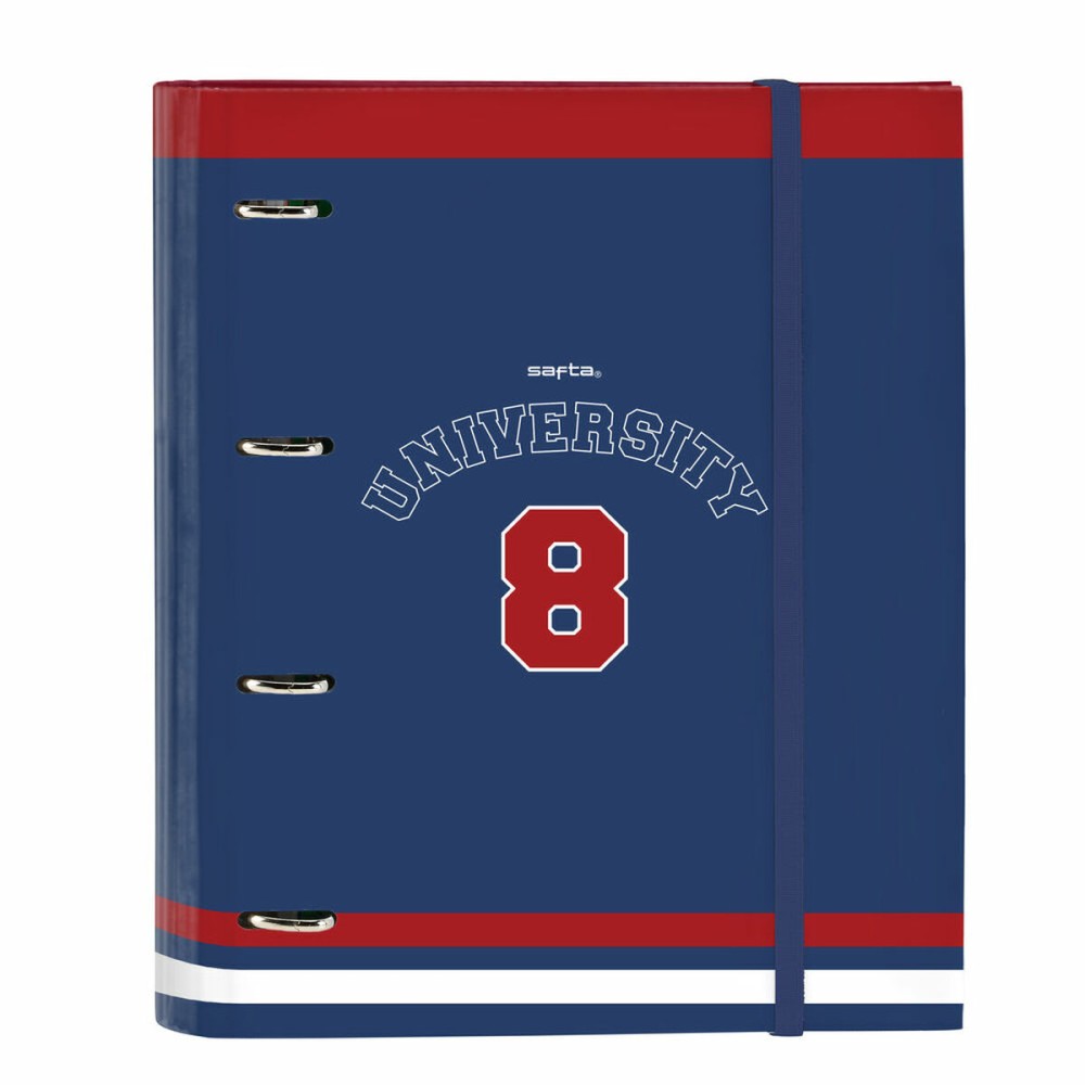 Ring binder Safta University A4 Red Navy Blue (27 x 32 x 3.5 cm)