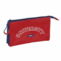 Trousse Fourre-Tout Triple Safta University Rouge Blue marine (22 x 12 x 3 cm)